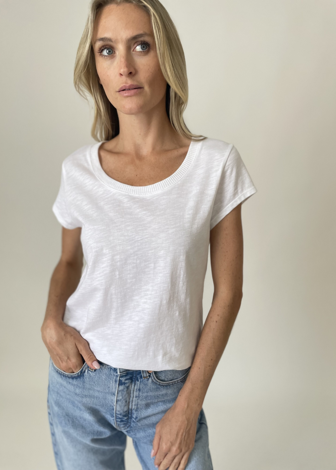 Six Fifty Anne Ribbed Hem Tee