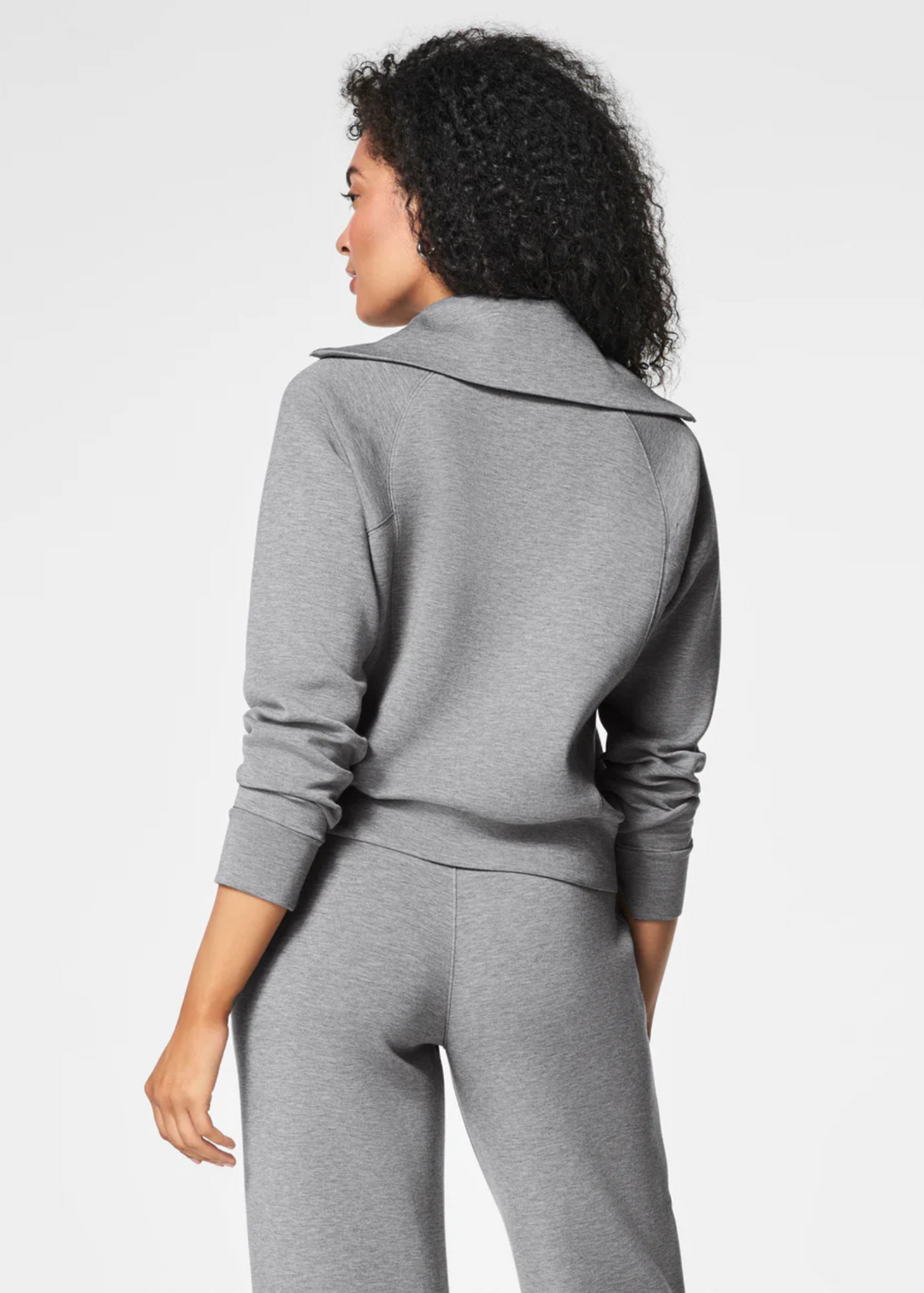 Spanx AirEssentials Half Zip - Medium Grey Heather