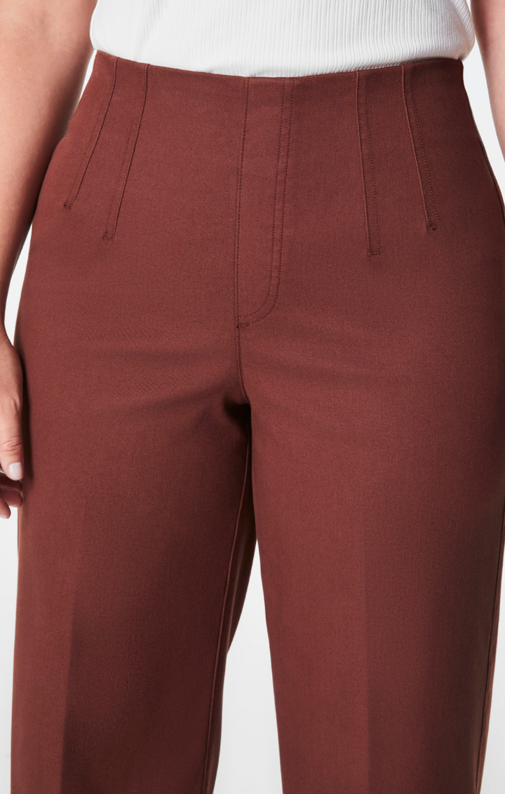 Spanx Stretch Twill Cropped Wide Leg Pant - Hickory