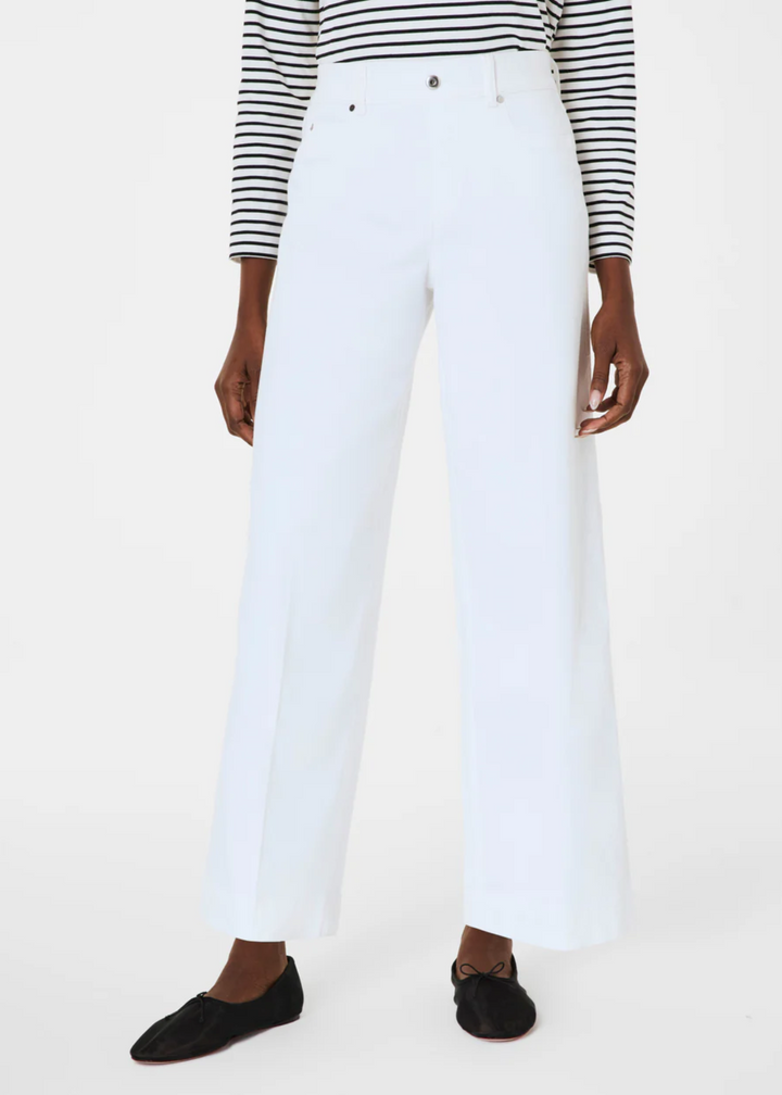 Spanx Pull-On Cropped Wide Leg Jean - White