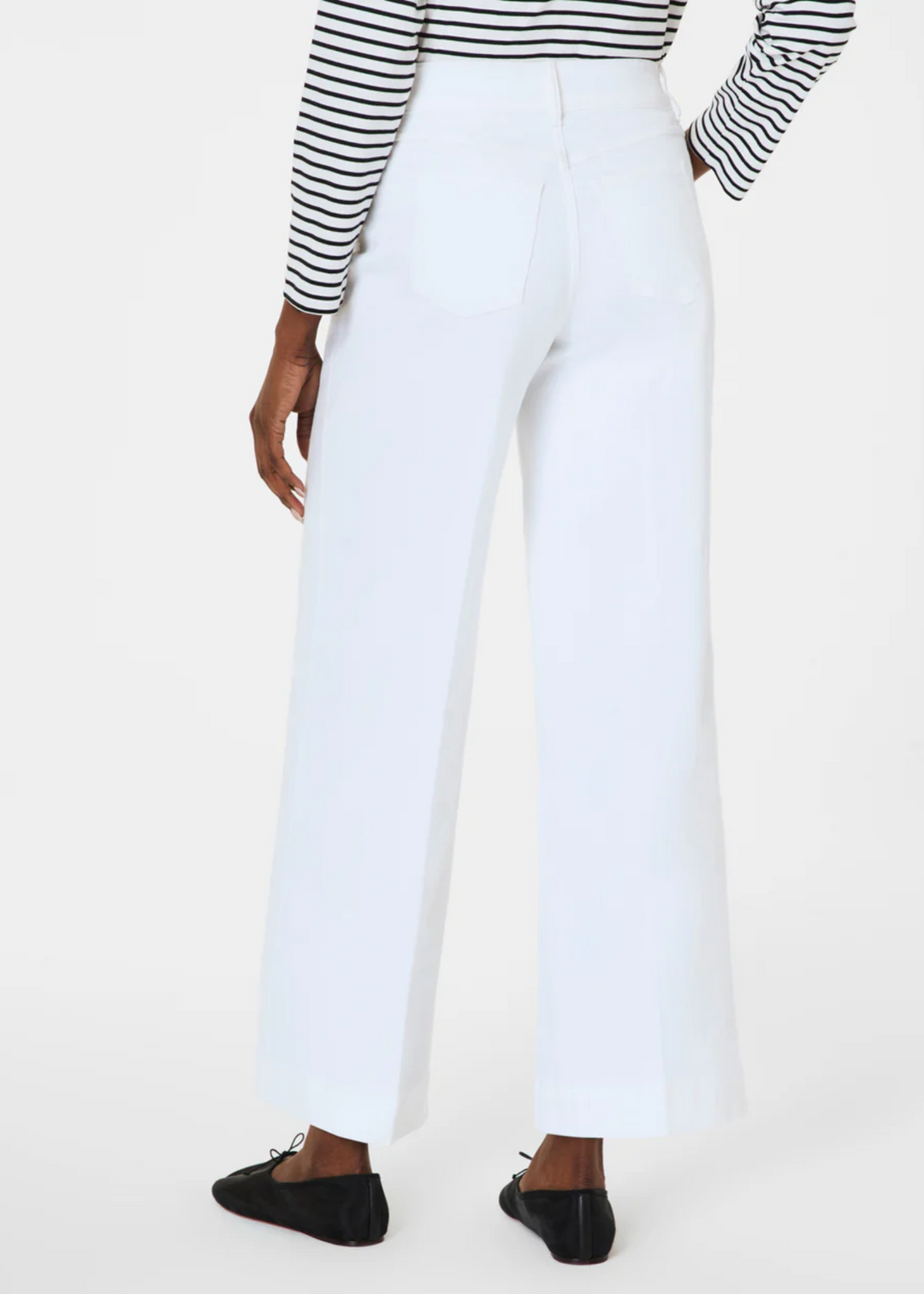 Spanx Pull-On Cropped Wide Leg Jean - White