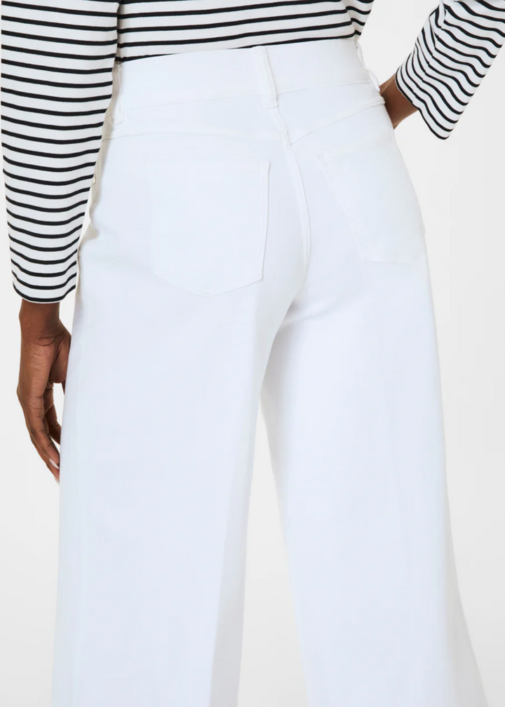 Spanx Pull-On Cropped Wide Leg Jean - White