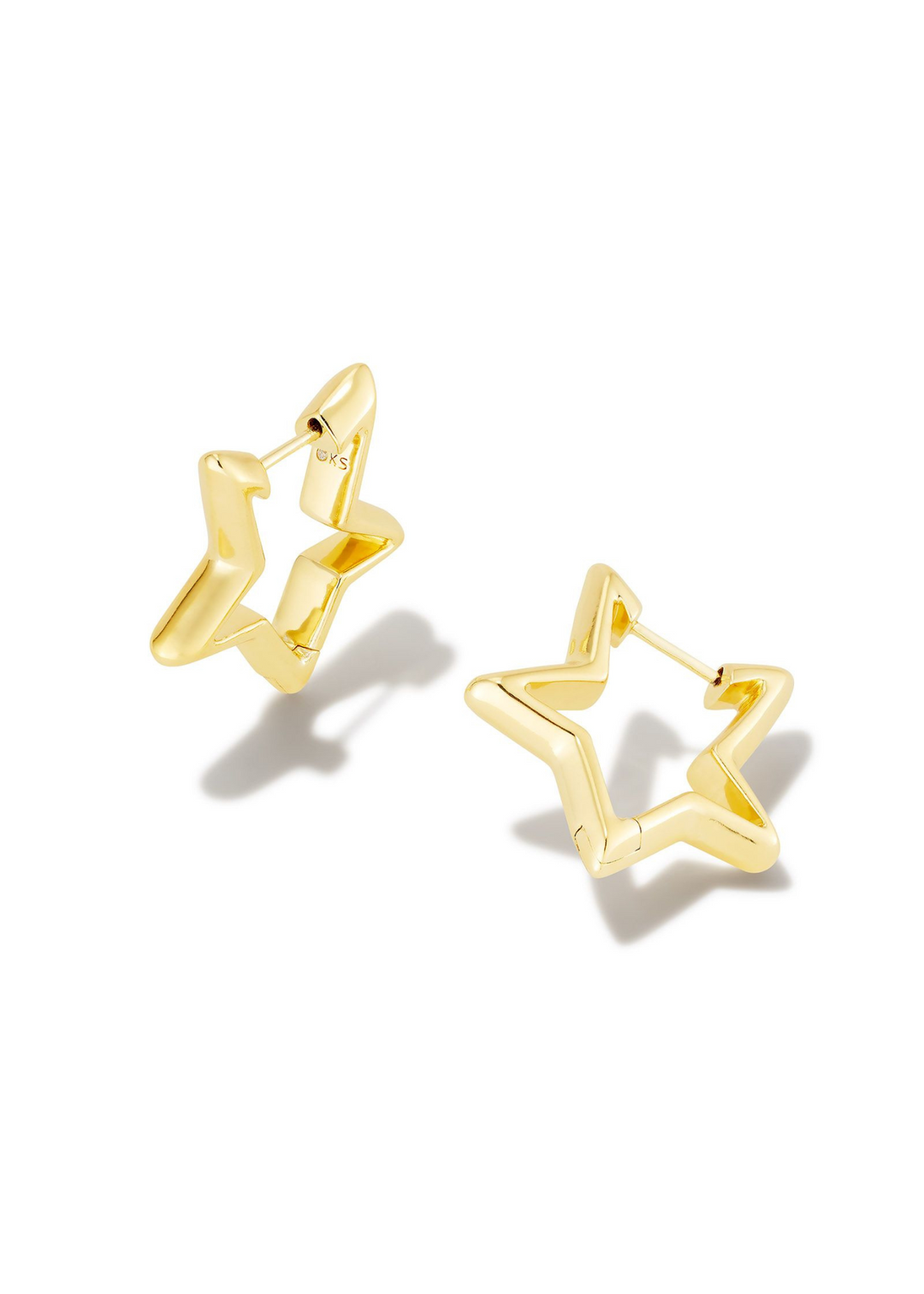 Women's gold huggie earrings in a star shape