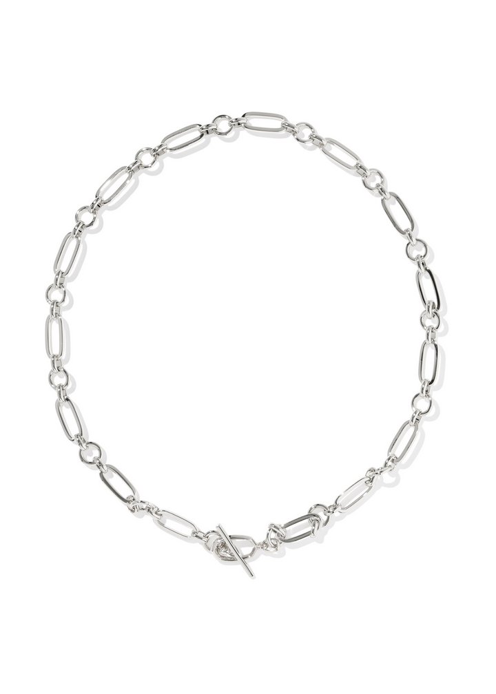 Kendra Scott Sylvia Metal Link and Chain Necklace - Rhodium