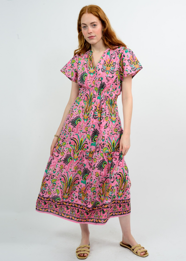 Uncle Frank Tabitha Midi Dress in Pink