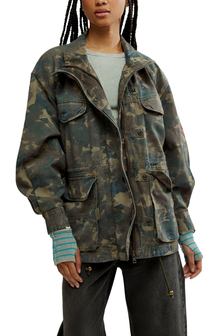 Free People Arya Utility Camo Jacket