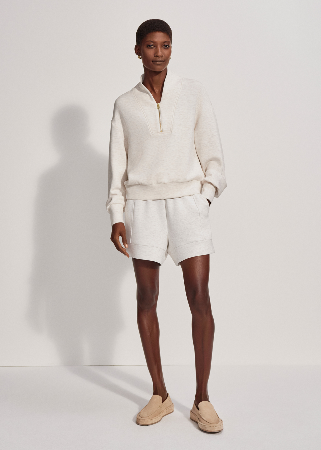 Varley Davidson Sweatshirt in Ivory Marl