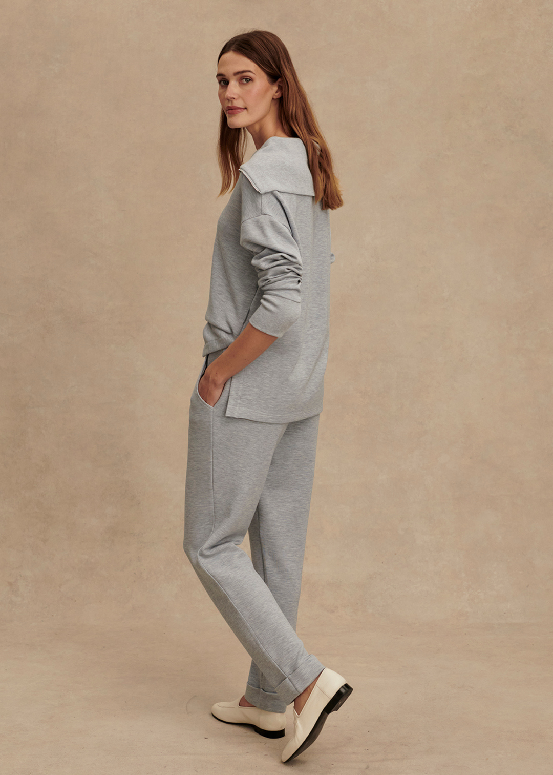 Varley The Rolled Cuff Pant 25" - Mid Blue Marl