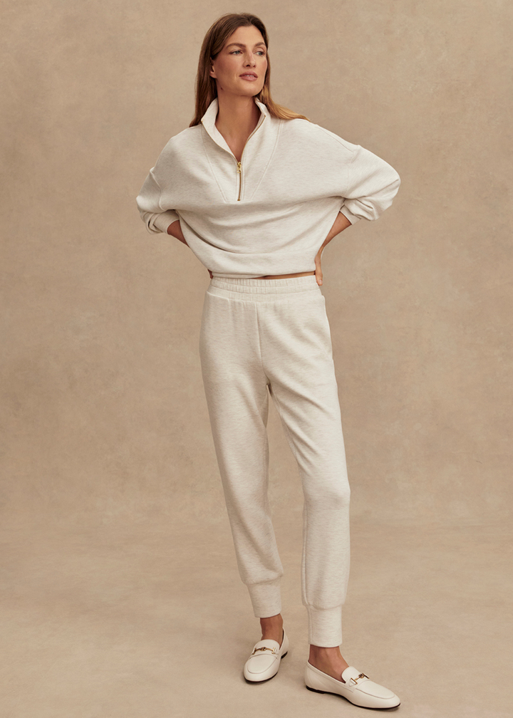 Varley The Slim Cuff Pant 27.5" - Ivory Marl