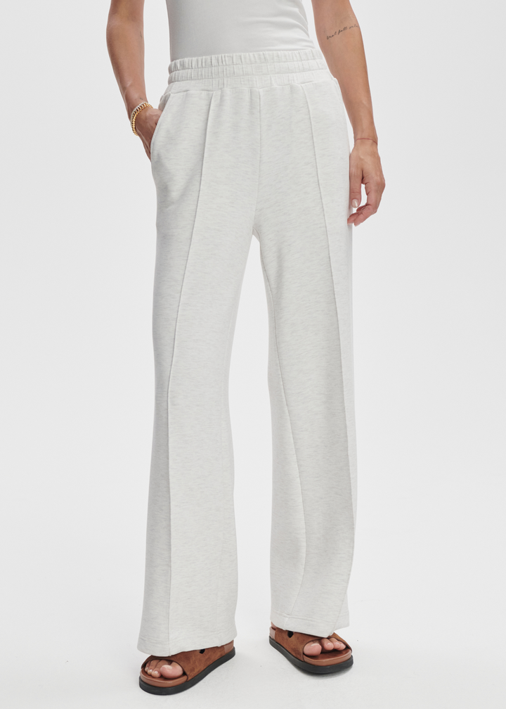 Varley The Wide Leg Pant - Ivory Marl