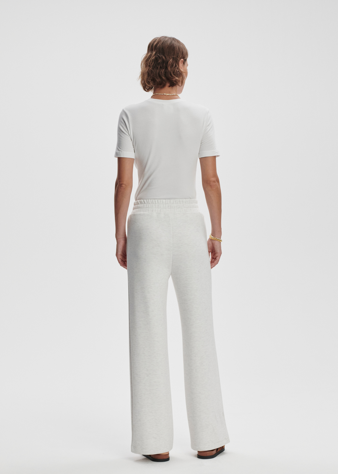 Varley The Wide Leg Pant - Ivory Marl