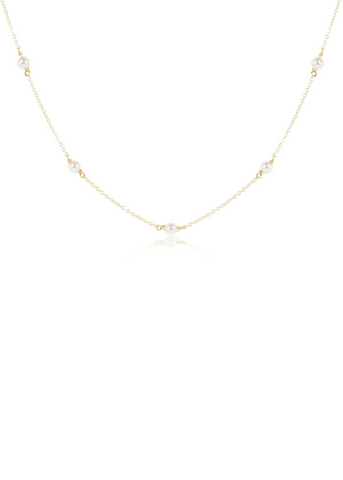 17" Choker Simplicity Chain Gold-3mm Pearl