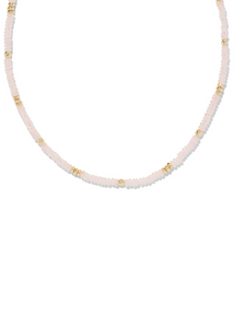 Deliah Strand Necklace - Gold/Rose Quartz