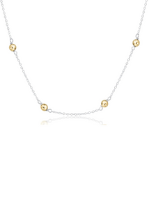 15" Choker Simplicity Chain Sterling Mixed Metal - Classic 4mm Gold