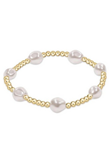 Admire Gold 3mm Bead Bracelet - Pearl (enewton extends)
