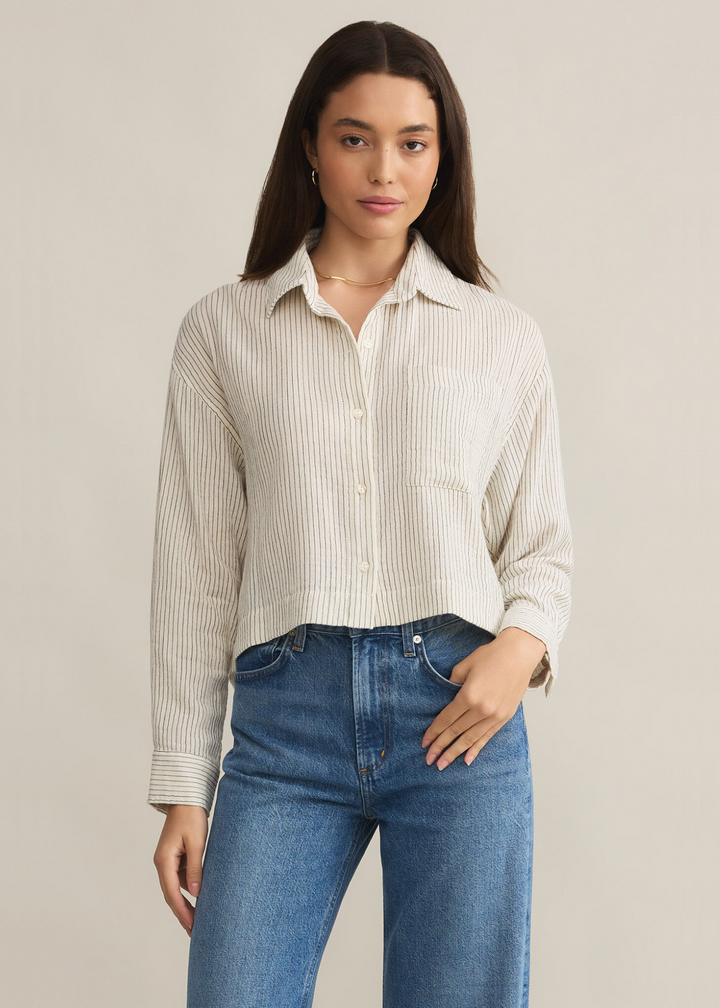 Z Supply Del Mar Striped Shirt in Natural