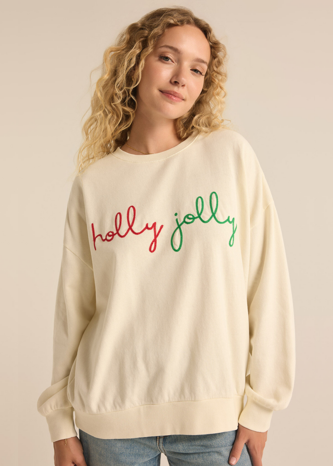 Z-Supply Holly Sunday Sweatshirt in Sea Salt