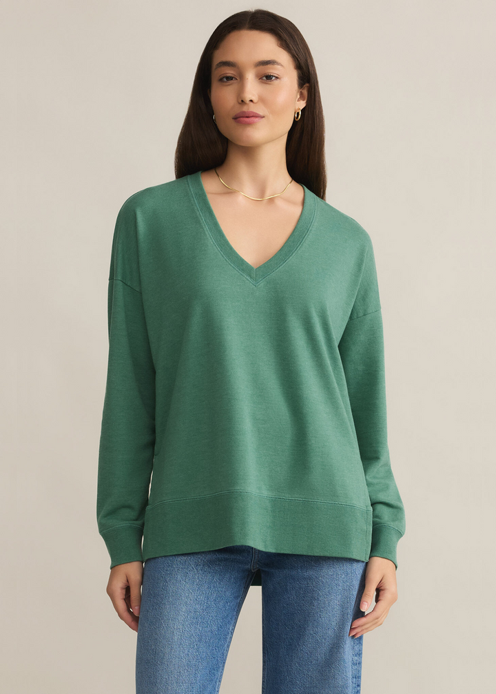 Z Supply Modern V-Neck Weekender in Botanical Green