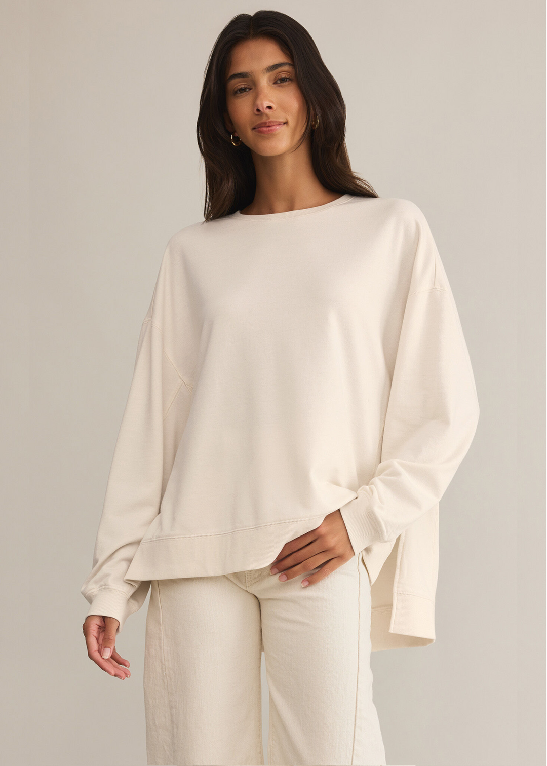 off white loose fit crewneck weekender sweatshirt