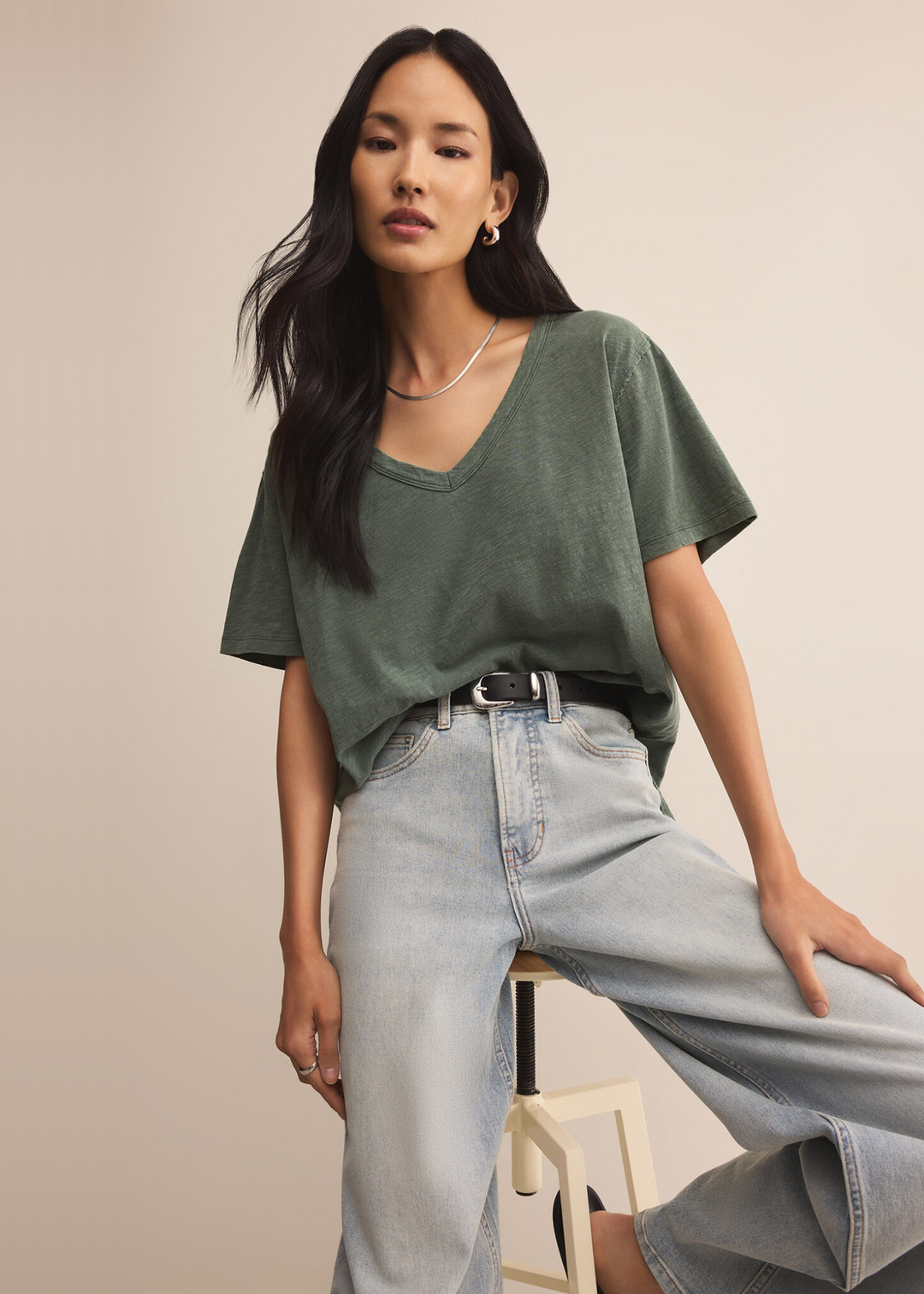 Z Supply Lively Relaxed V-Neck Tee