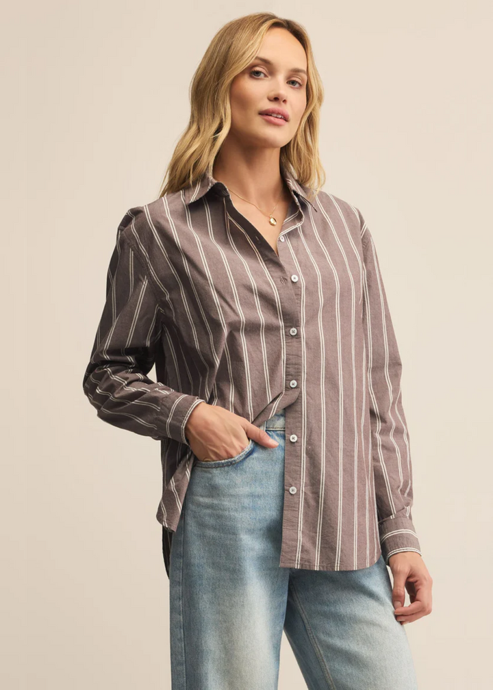 Z Supply Seaport Striped Poplin Shirt
