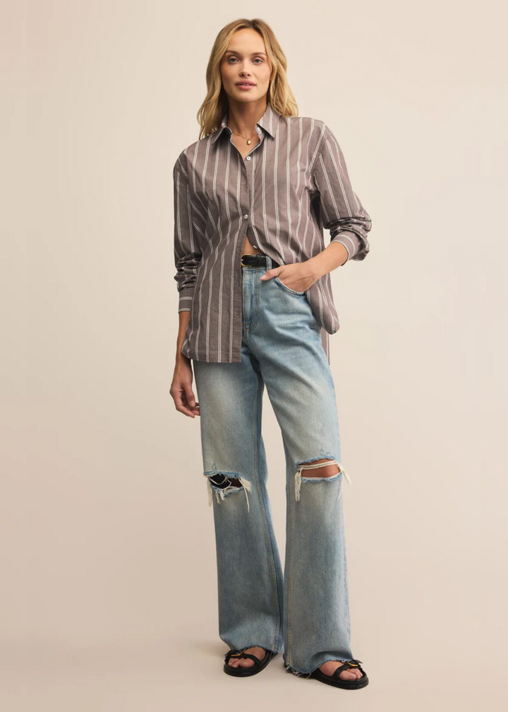 Z Supply Seaport Striped Poplin Shirt