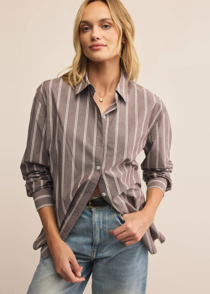 Z Supply Seaport Striped Poplin Shirt