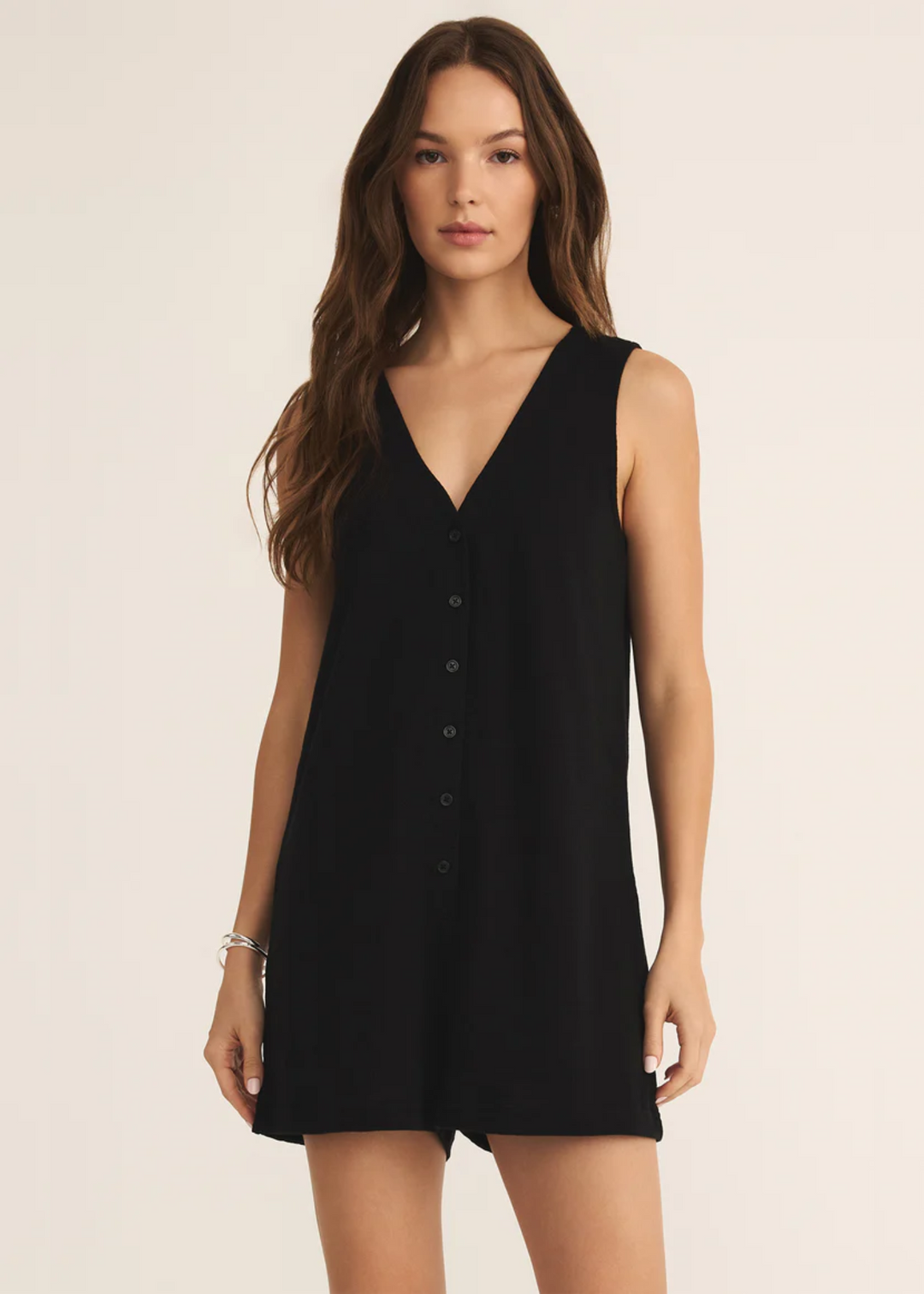 Z Supply Solace Textured Romper in Black