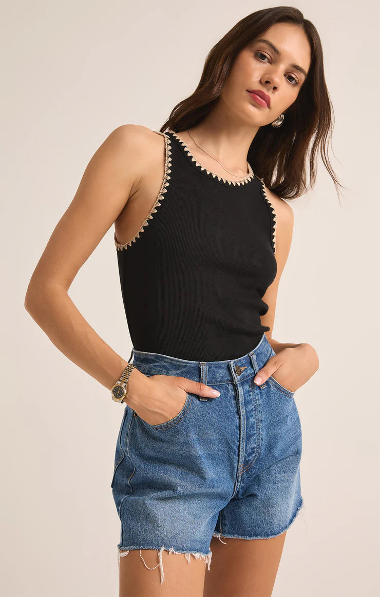 Z Supply Avril Rib Whipstitch Tank Top