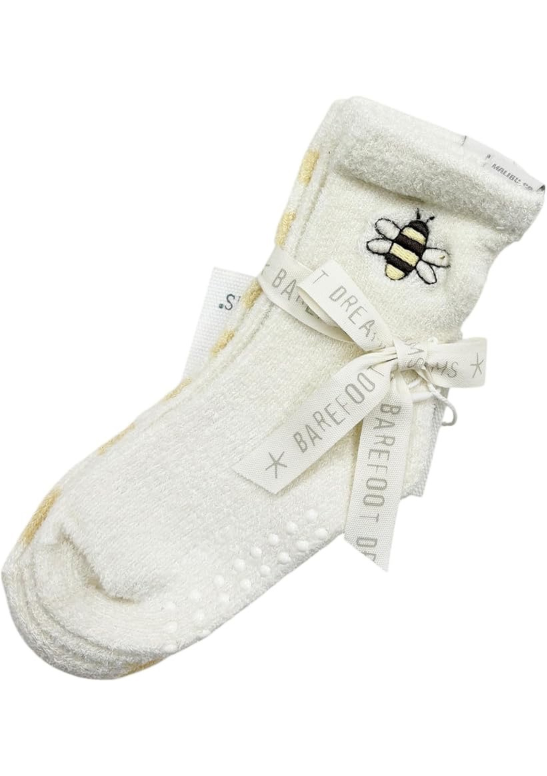 Barefoot Dreams CozyChic Ultra Lite Toddler Bee Socks - Cream Multi