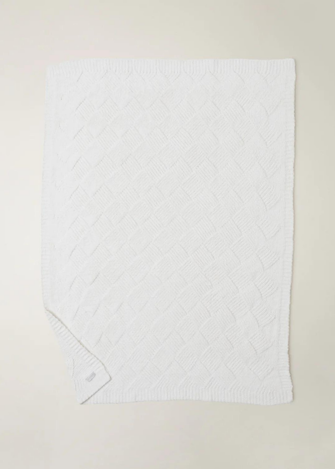 Barefoot Dreams CozyChic Diamond Weave Blanket - Cream