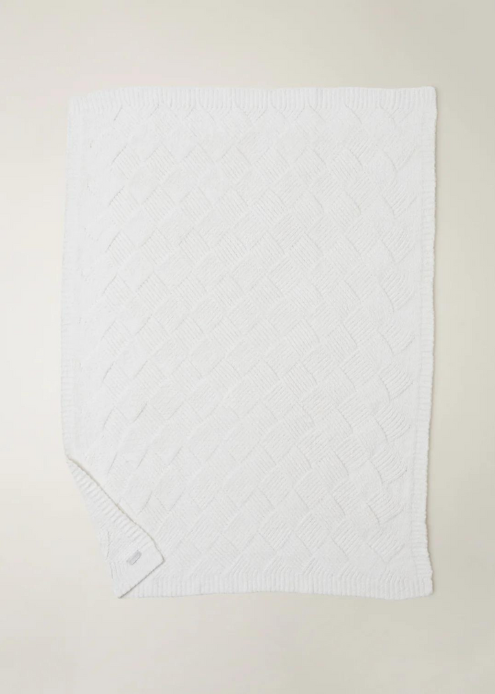 Barefoot Dreams CozyChic Diamond Weave Blanket - Cream