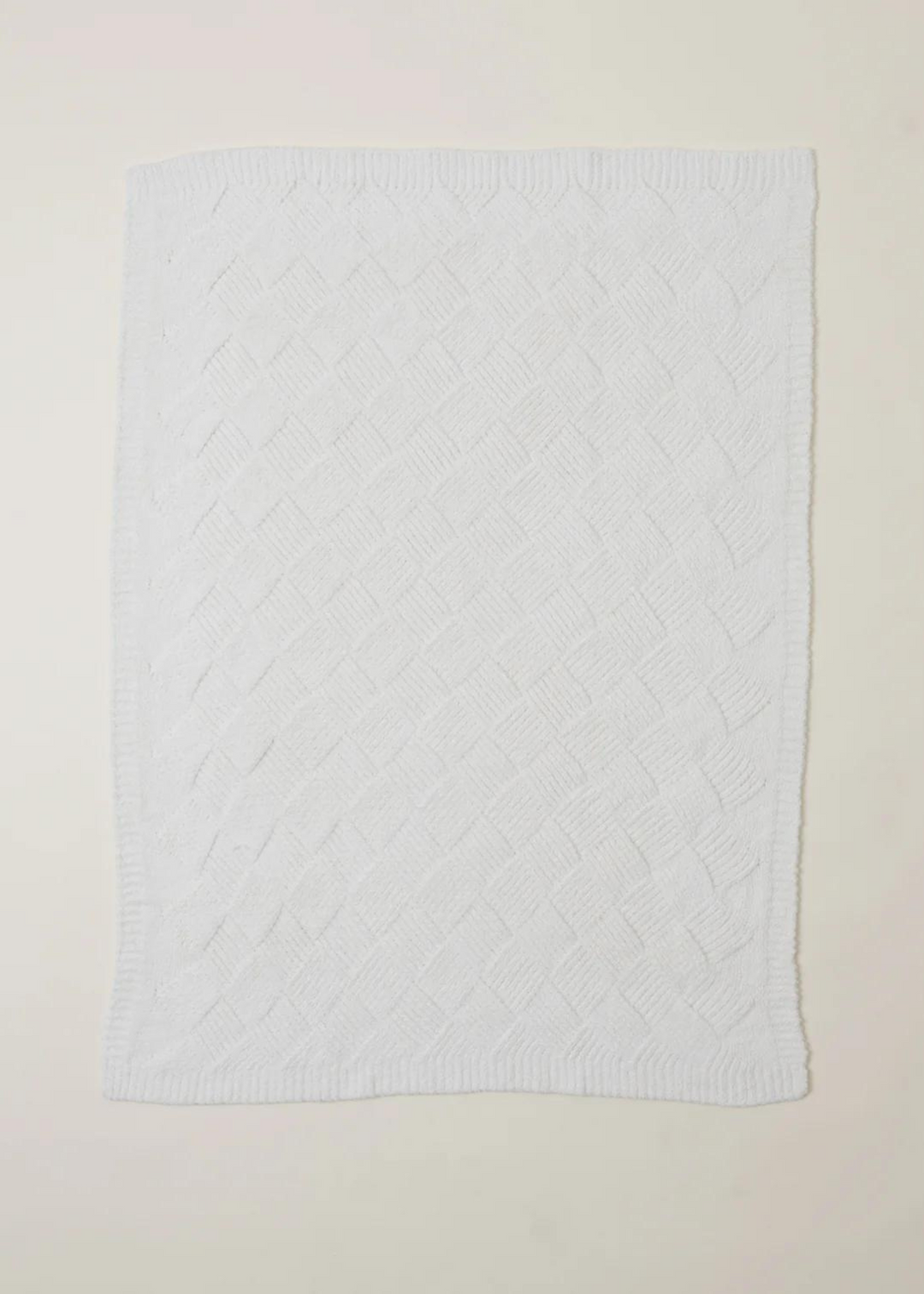 Barefoot Dreams CozyChic Diamond Weave Blanket - Cream