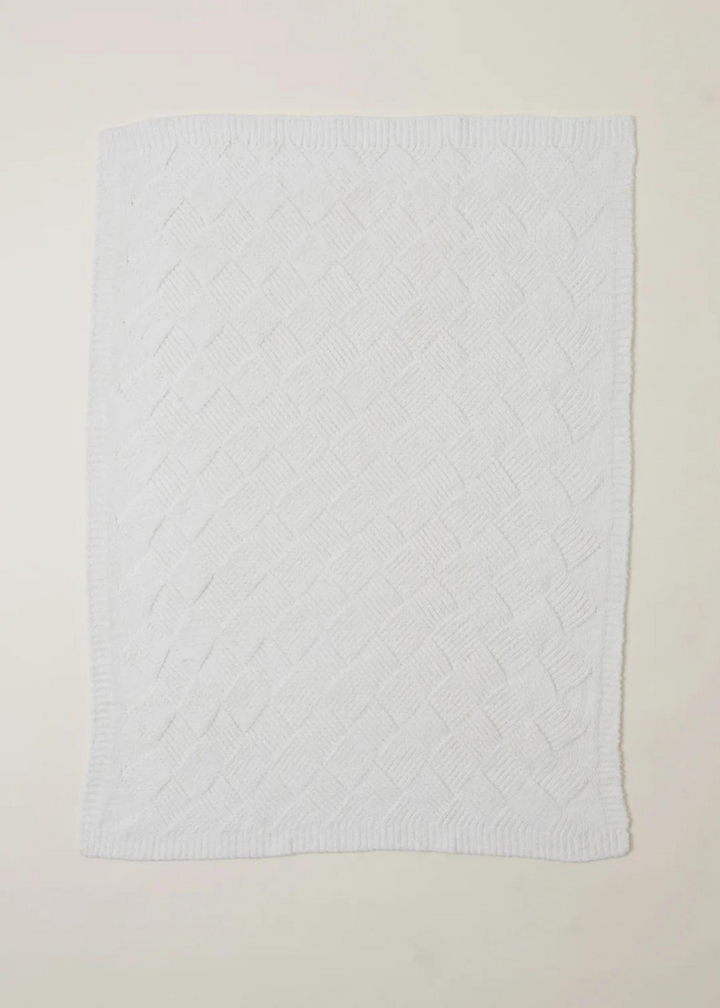 Barefoot Dreams CozyChic Diamond Weave Blanket - Cream