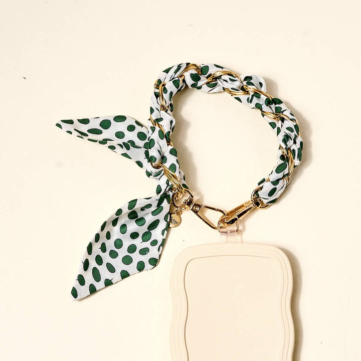 Call Me Later Phone Scarf – Olive Dot