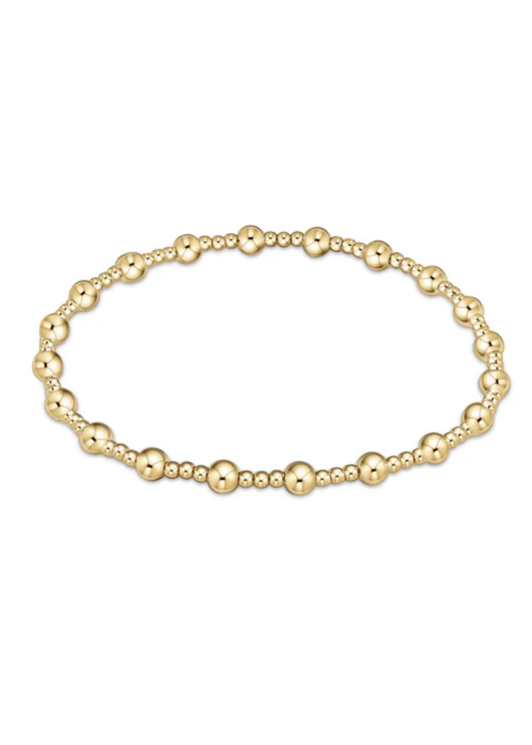 egirl Classic Sincerity Pattern 4mm Bead Bracelet in Gold