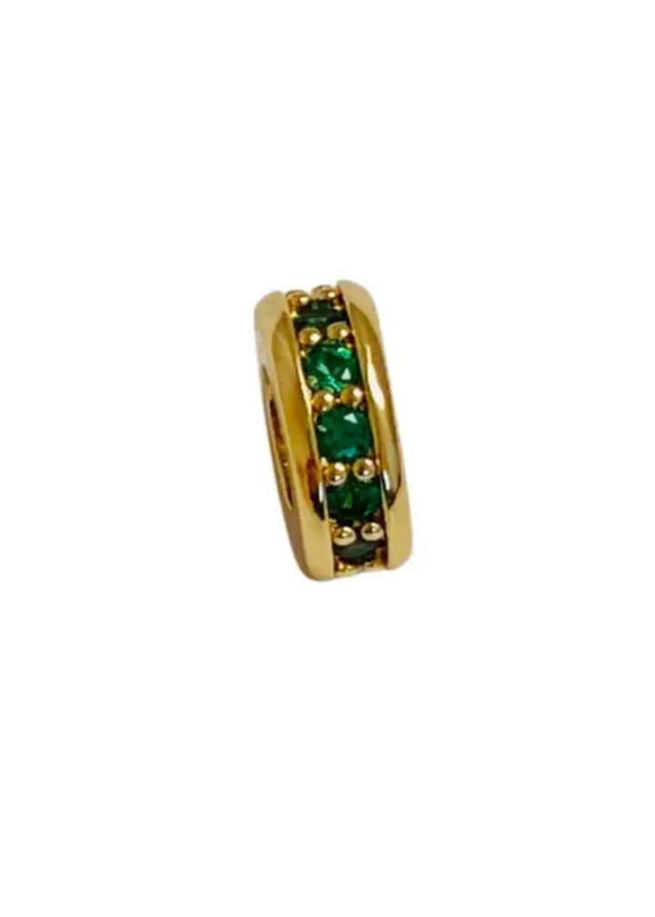 Allison Avery  Spacer Bead - Gold/Emerald