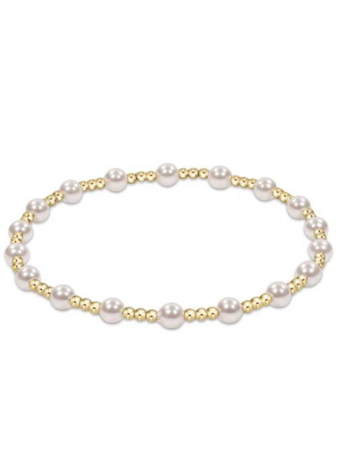 Classic Sincerity Pattern 4mm Bead Bracelet - Pearl