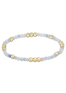 aquamarine and waterproof gold bead bracelet