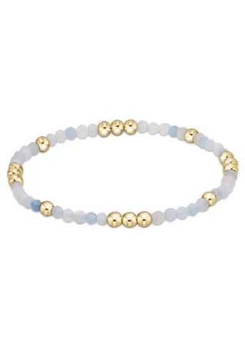 aquamarine and waterproof gold bead bracelet