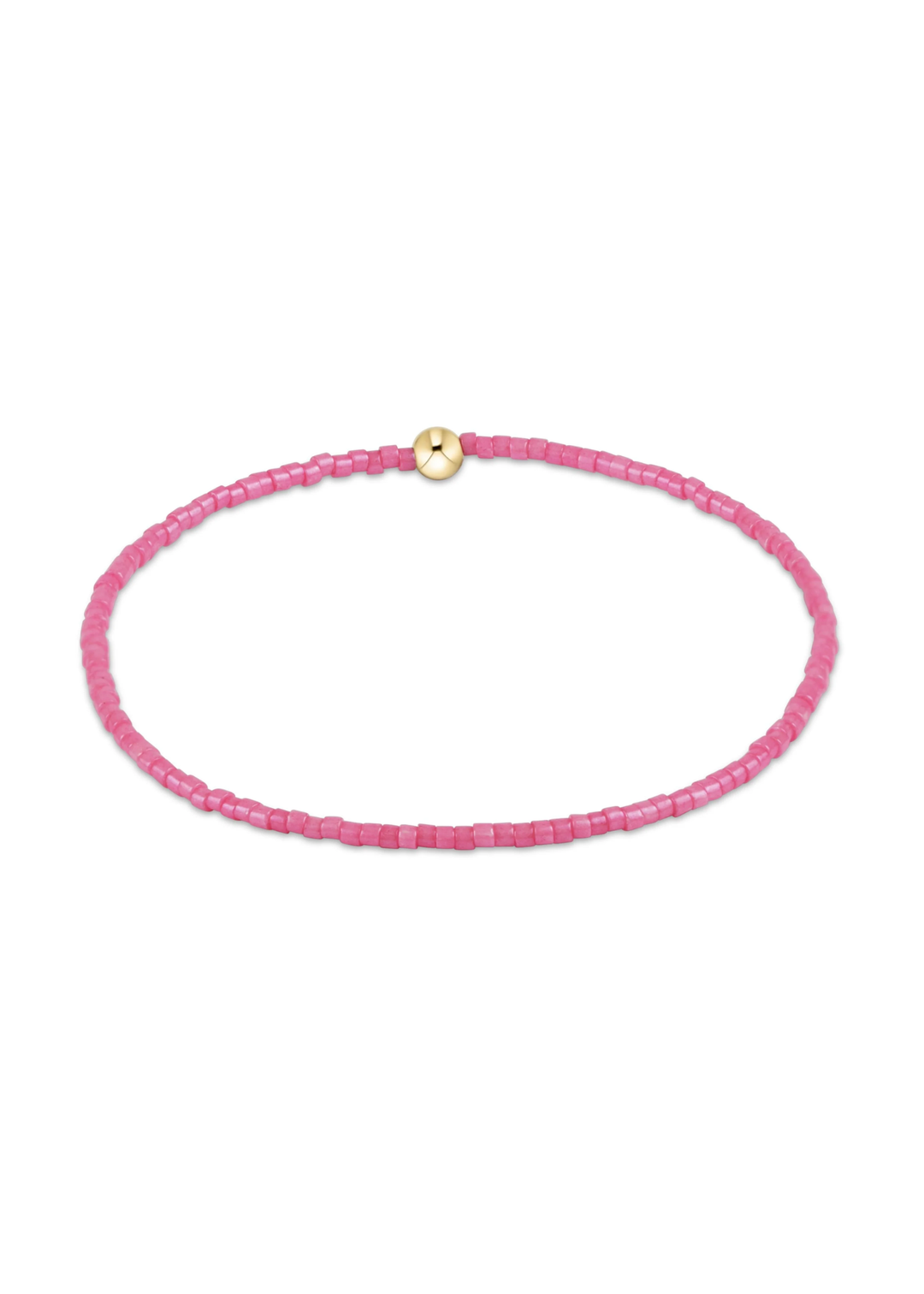 Pink beaded bracelet on a white background