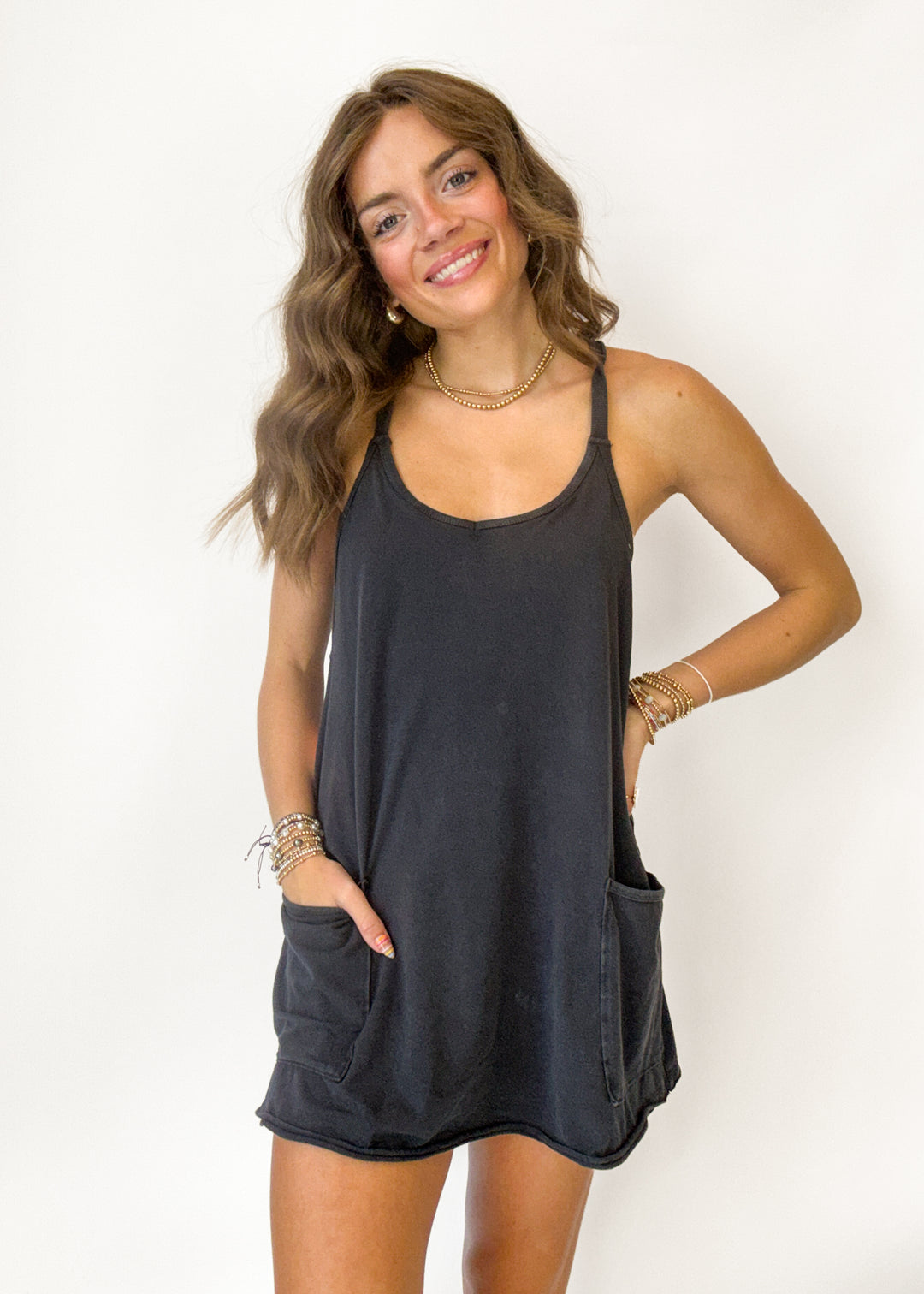 FP Movement Black Hot Shot Terry Mini Dress – June & Beyond Boutique