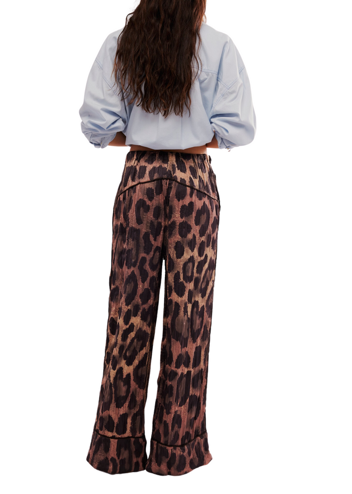 Free People All Out Satin Leopard Pant