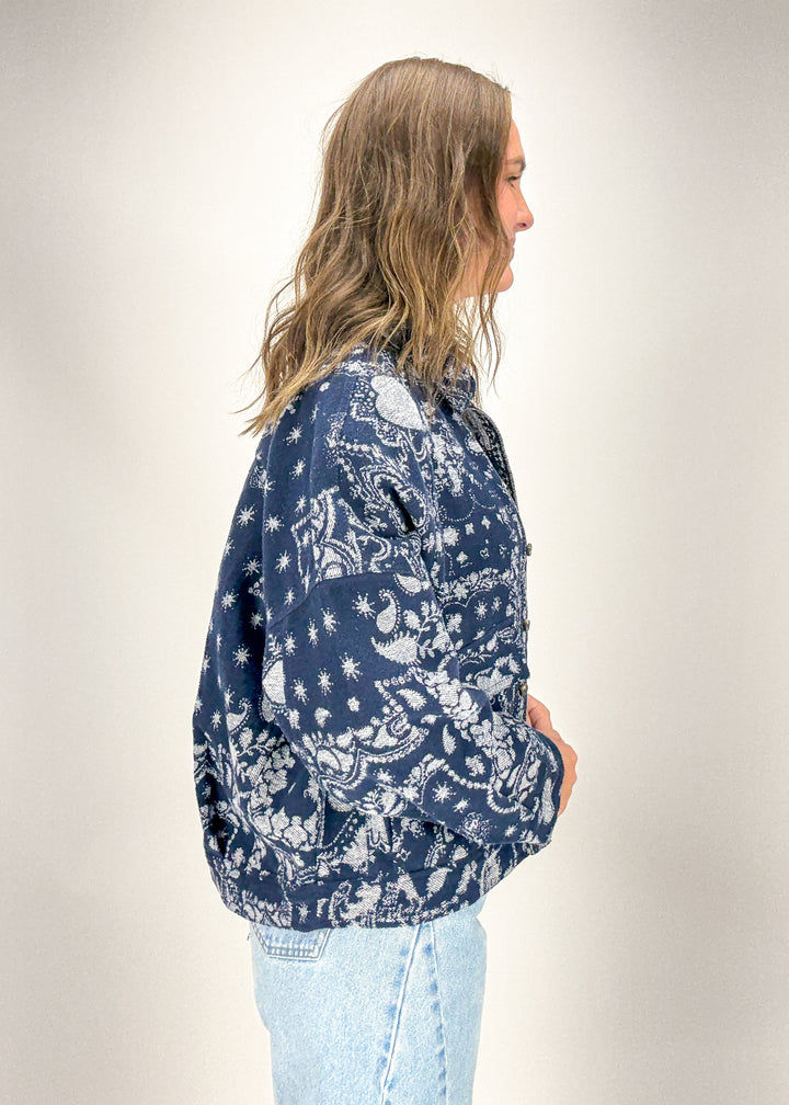 Free People Bandana Jacquard Shirt