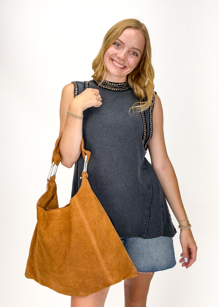 Free People Bobbi Slouch Suede Tote
