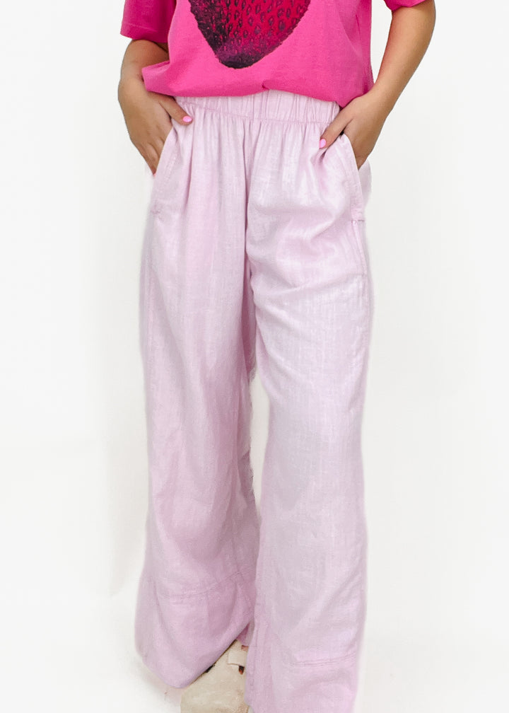 Free People Days End Linen Pull On Pant