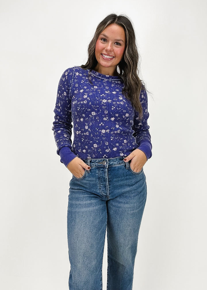 Free People Pretty Little Thermal - Navy Combo