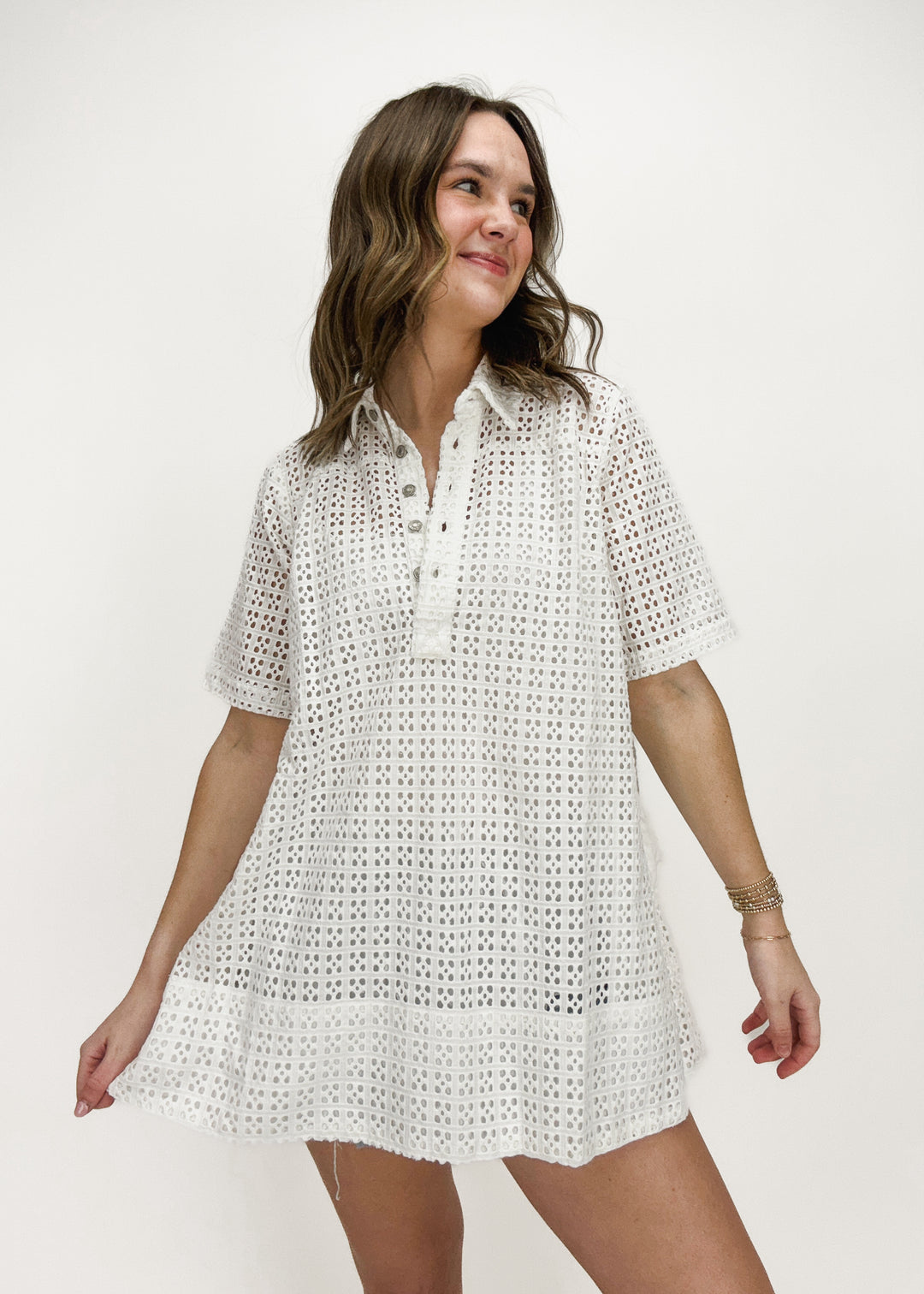 Free People Remino Eyelet Mini Dress