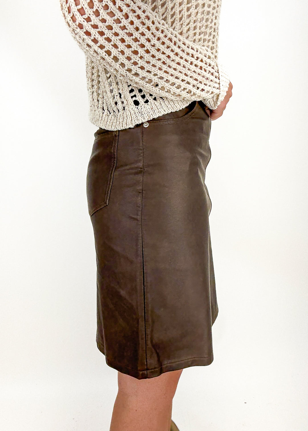 Free People Sycamore Vegan Midi Skirt