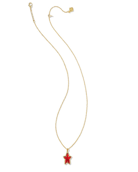 Kendra Scott Ada Star Short Pendant Necklace - Gold/Red Illusion